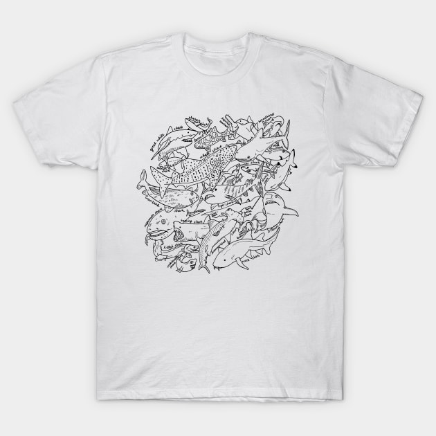 Underwater friends (transparent) T-Shirt by JennyGreneIllustration